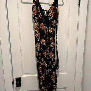 Floral Black Womens jumpsuit